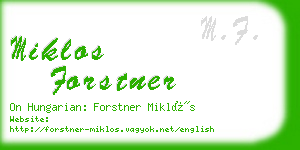 miklos forstner business card